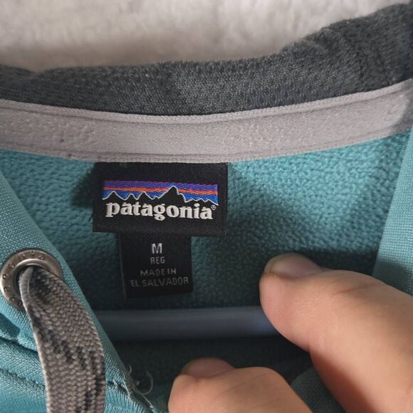 Patagonia Women's Flying Fish PolyCycle Pullover Hoodie Sweatshirt Teal Medium - Picture 3 of 6